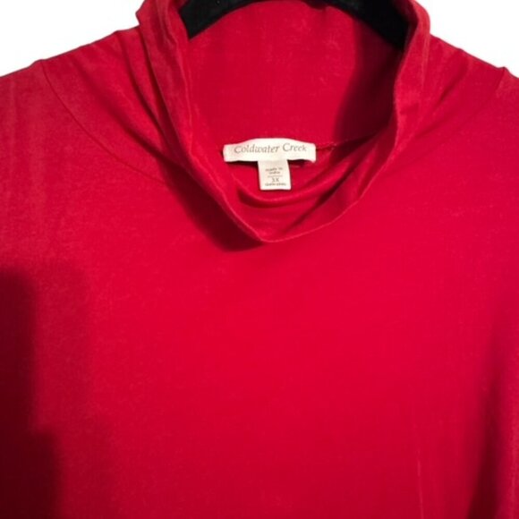 COLDWATER CREEK  RED Turtle Neck Style TOP  3X EUC - Picture 2 of 6